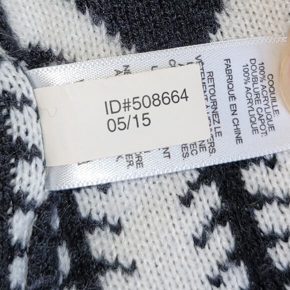 Express Hooded Poncho One Size Black White Aztec Boho Hippie Tribal Southwestern - Picture 6 of 8